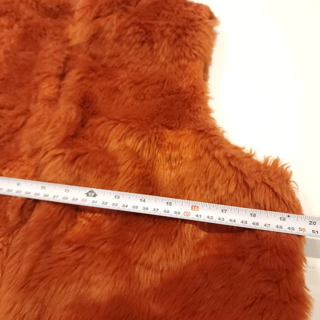 Orange Faux Fur Vest with Leopard Lining Sz L