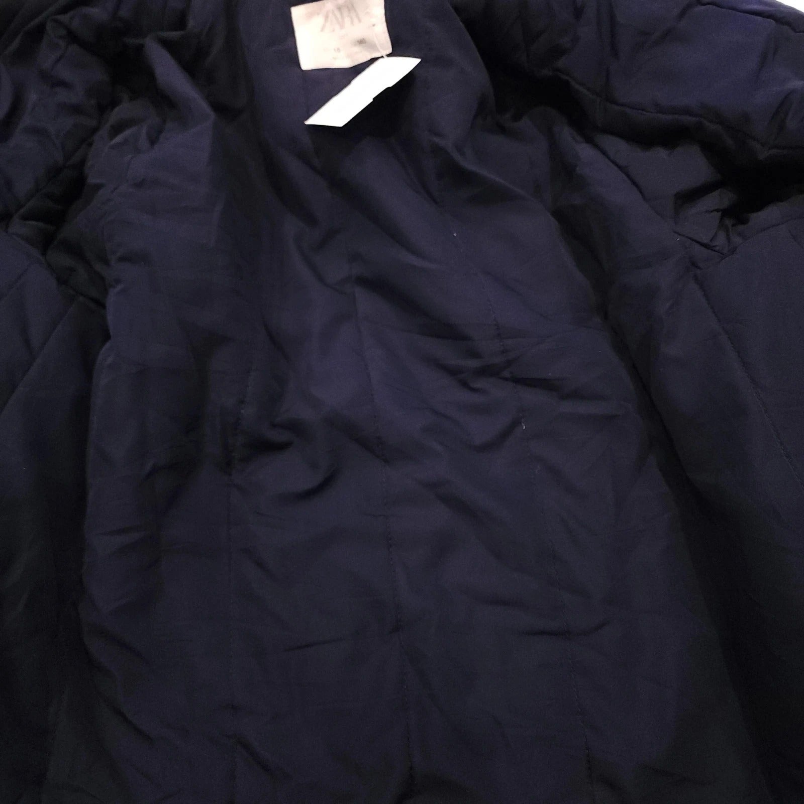 Zara Kids Midnight Blue Hooded Faux Fur Jacket Sz 10 Full Zip
