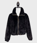 Sans Souli Sz M Black Faux Fur Jacket Full Zip