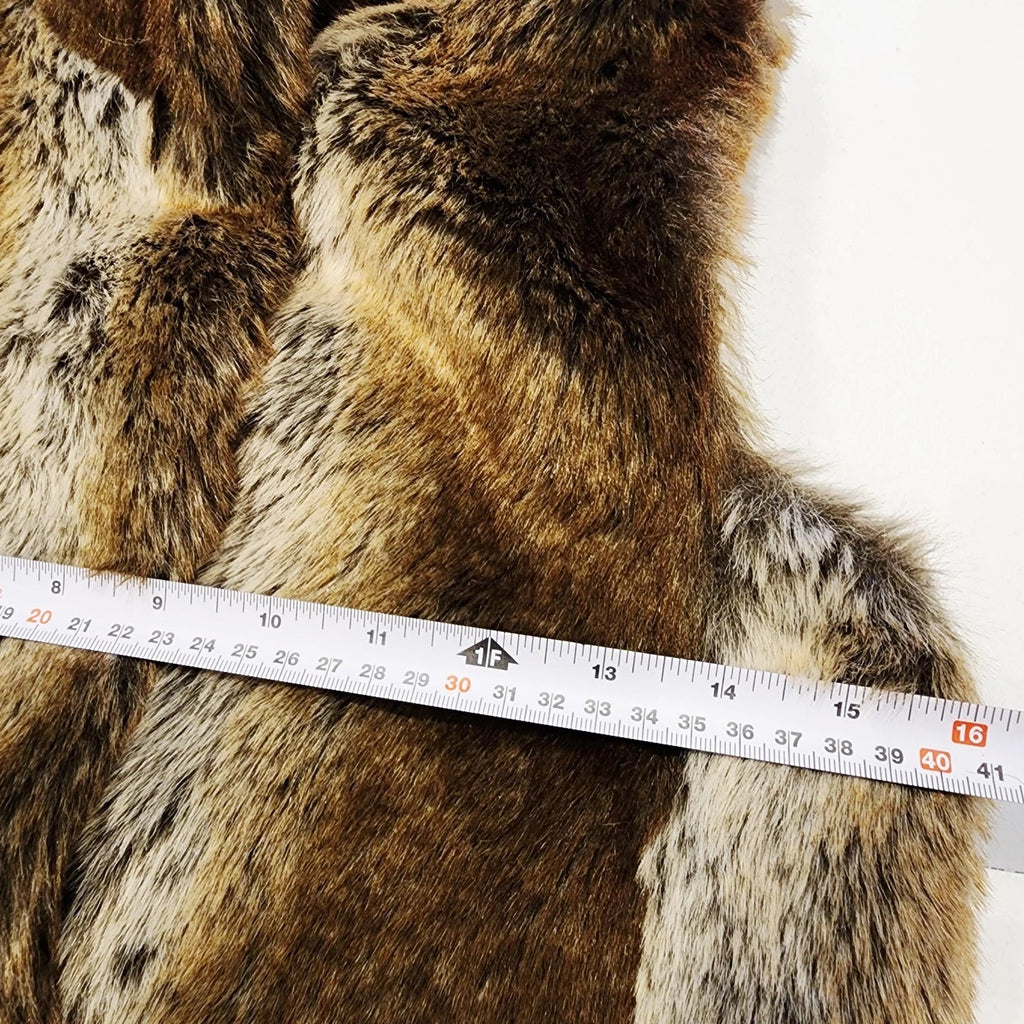 Epic-Threads Chestnut Luxe Faux Fur Vest Bold Collar Fits SMALL