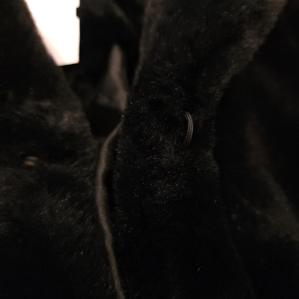 Suzy Shier Jet Black Luxe Short-Pile Faux Fur Coat Sz XS