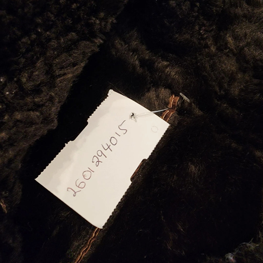 Marvin Richards Chocolate Brown Leather Shearling with Faux Fur Lining Sz L VTG