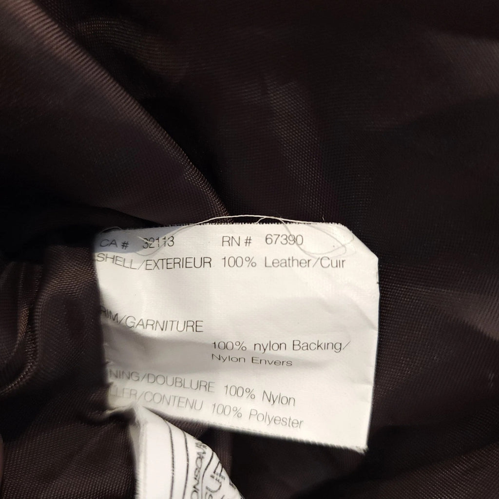 Vintage Genuine Leather Sz S Parka Jacket Mid-length Brown Hooded