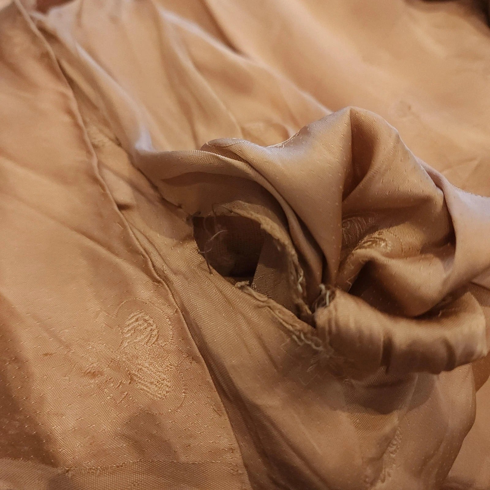 60's Vintage Hooded Plush Teddy Coat Golden Brown Faux Fur Coat Sz M