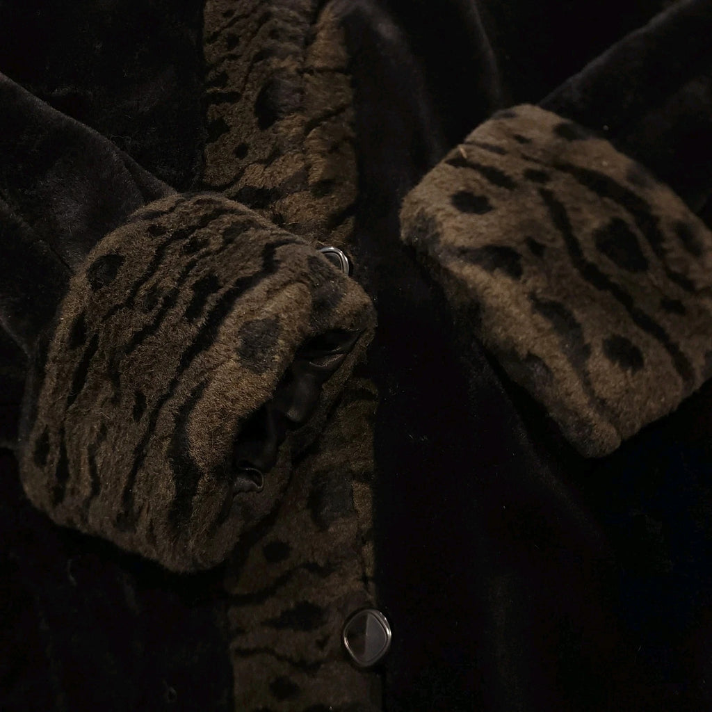 Novelti Sz 11 Leopard Print Faux Fur Long Overcoat Vintage