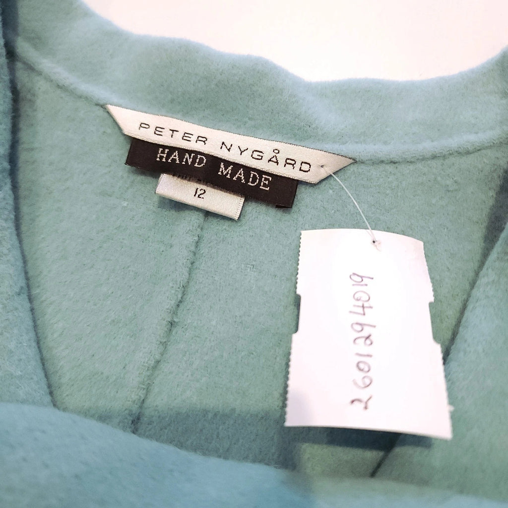Rabbit and Wool Baby Blue Hand Made Buttoned Jacket Sz L Vintage PETER NYGARD