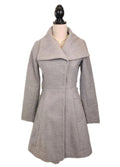 Miss Selfridge A-line Gray Sz Small Wide Lapels Snap Closures Coat