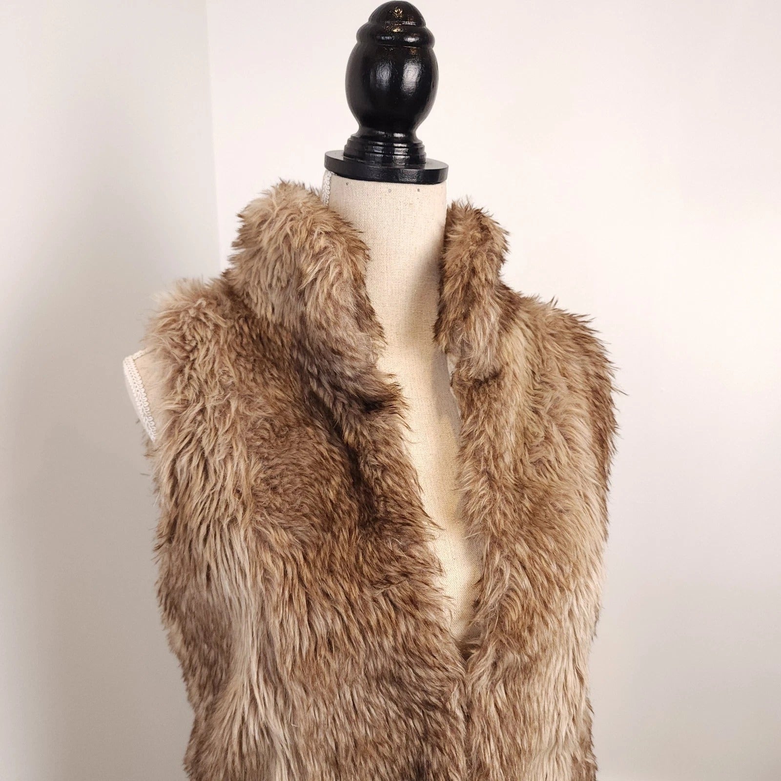 Seduction Sz S Brown Faux Fur Vest