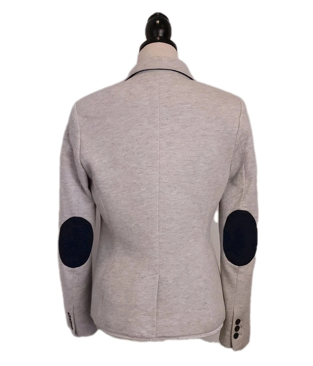 TOMMY HILFIGER Elbow Patch Gray Blazer Cotton-Blend Sz Medium