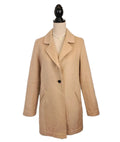Dynamite Beige Tweed Sz S Mid-length Overcoat Wool Button Up