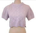 LA VIE EN ROSE Lavender Knit Sz Small Cropped Short Sleeve Sweater