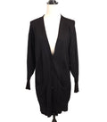 REVAMPED Knee-Length XS Black Buttoned Cardigan w/ Pockets