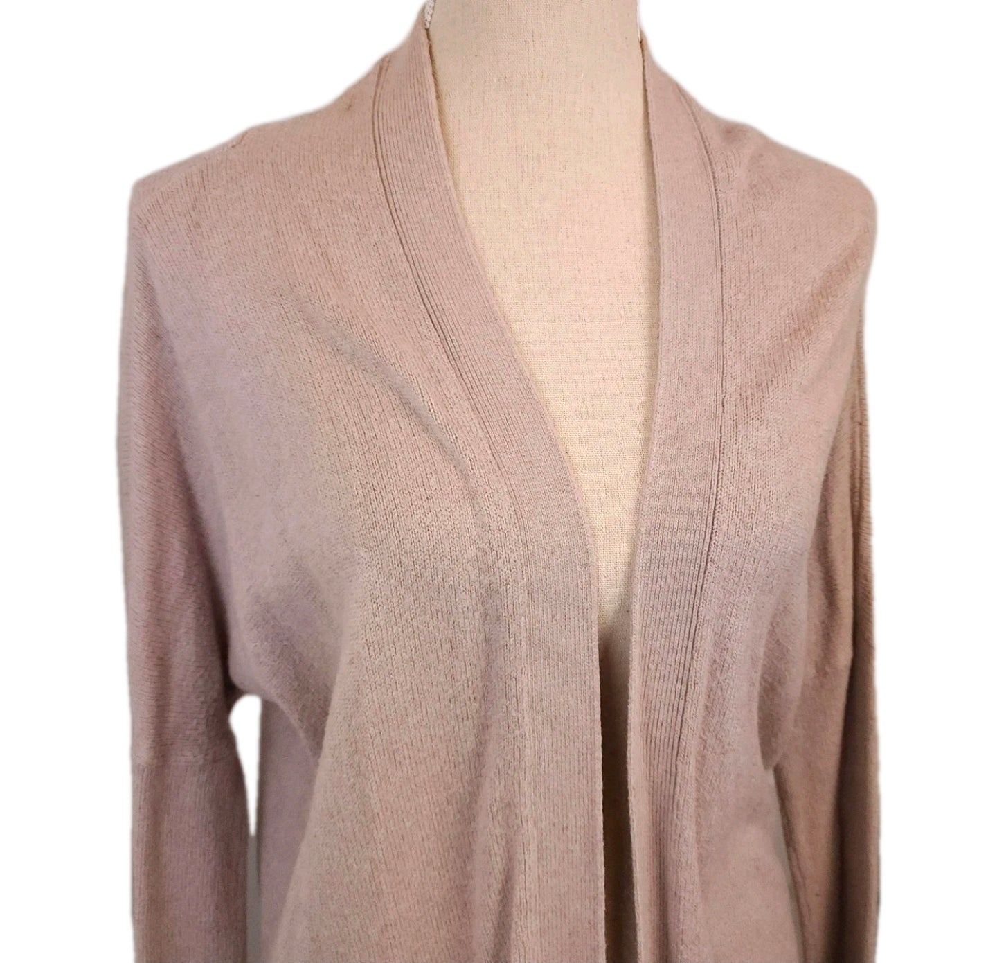 AZURE Metallic Dusty Pink Draped Sz Small Open Cardigan