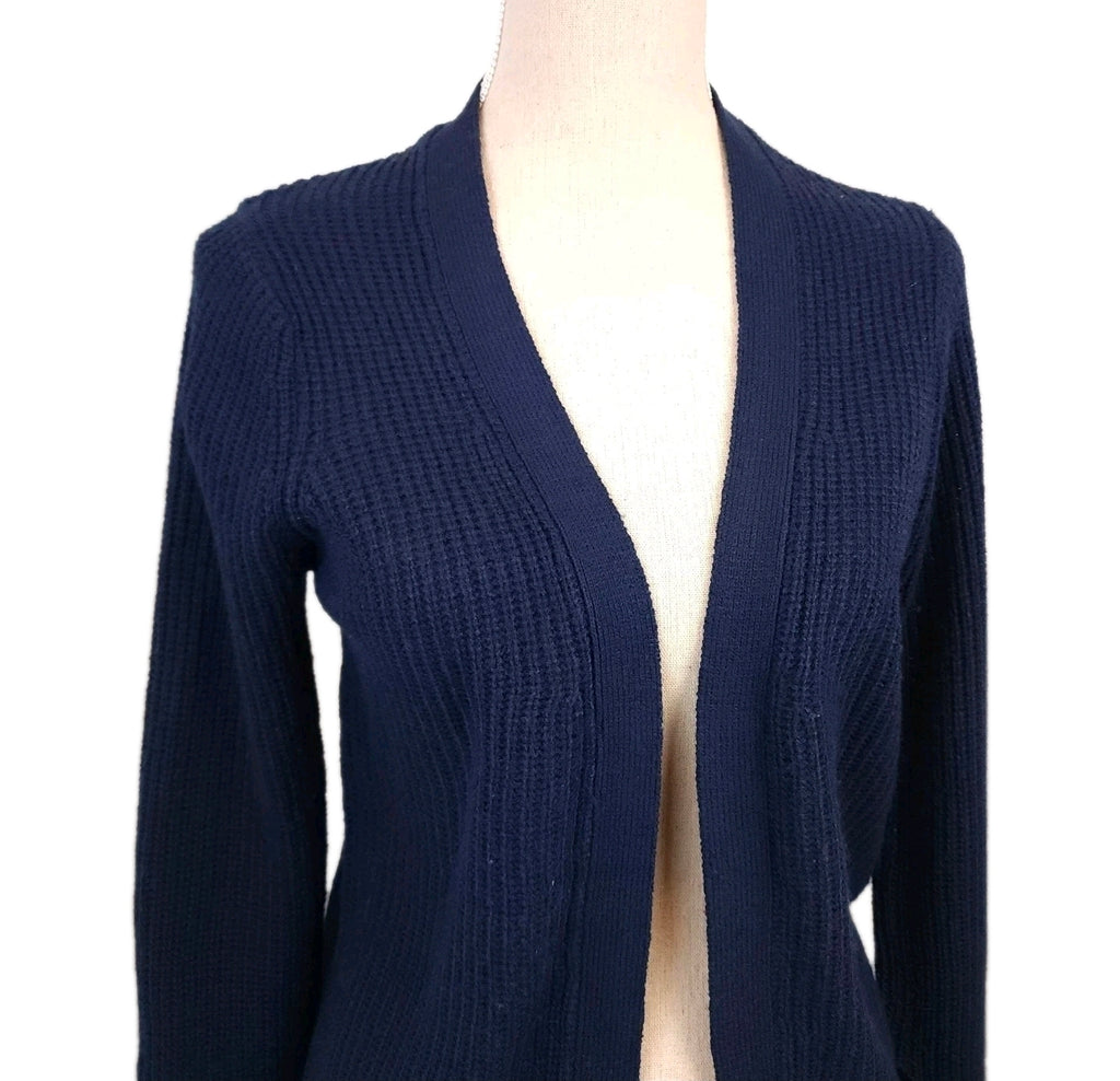 U2B Navy Blue Ribbed Sz Small Open Cardigan w/ Pockets