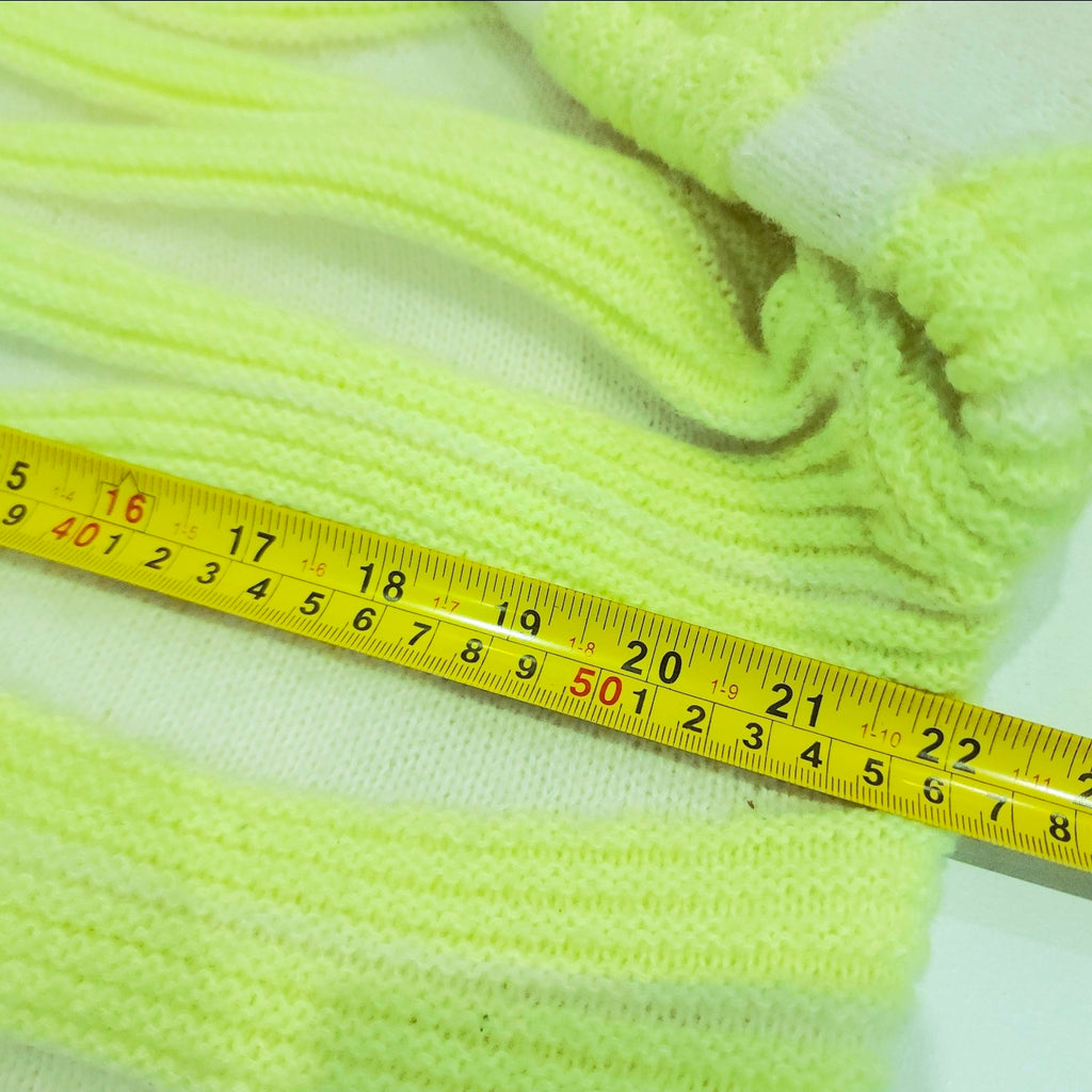 Neon Green Cable Knit Sz Medium Sheer Sweater