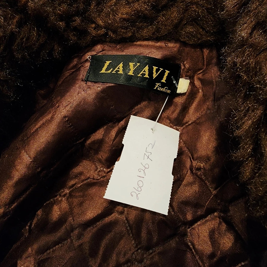 Layavi Faux Fur Sz S Brown Vintage Coat
