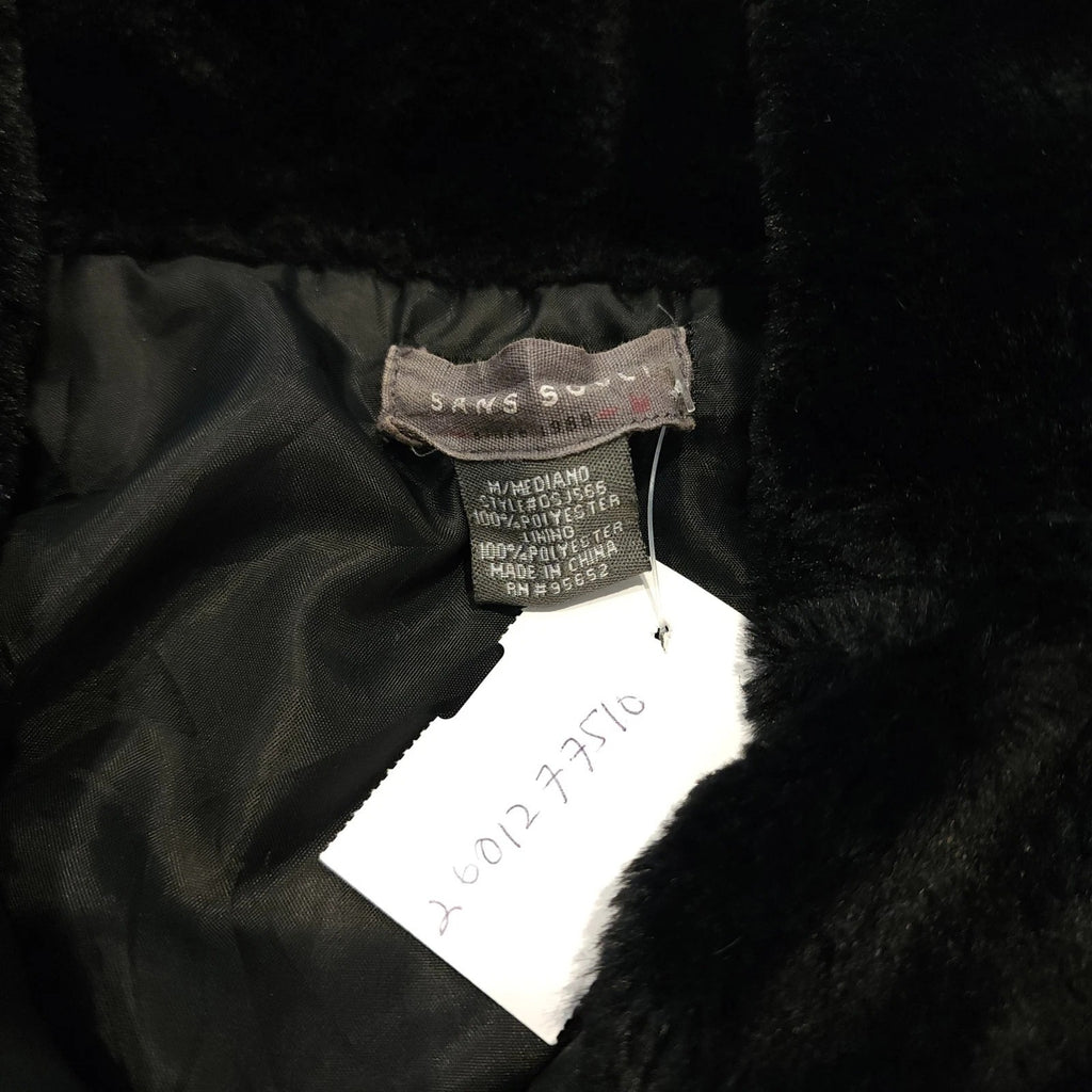 Sans Souli Sz M Black Faux Fur Jacket Full Zip