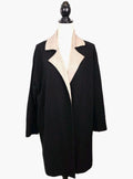 Zara Wide Lapel Black & Brown Sz Medium Knit Coat