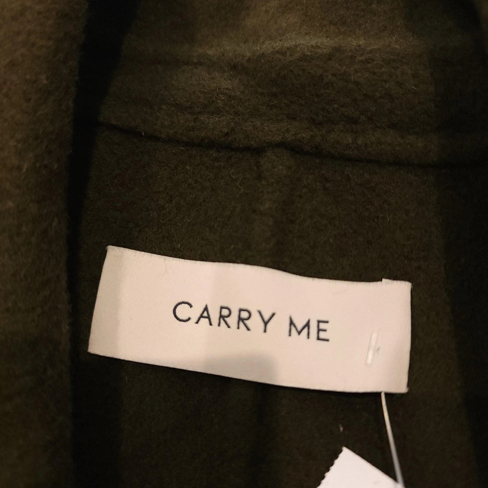 Army Green Sz S Wool Overcoat w/ Gold Hardware