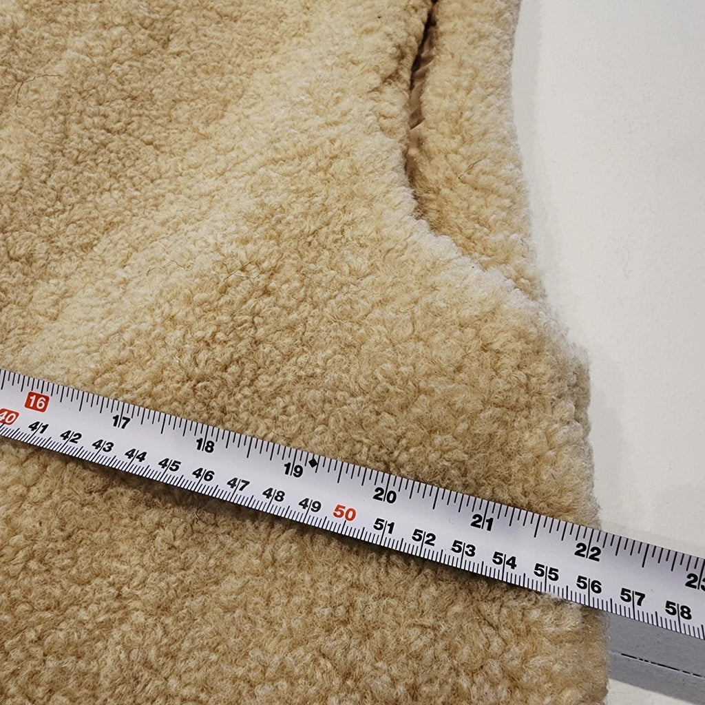 STEVE MADDEN Beige Teddy Faux Fur Vest Sz M