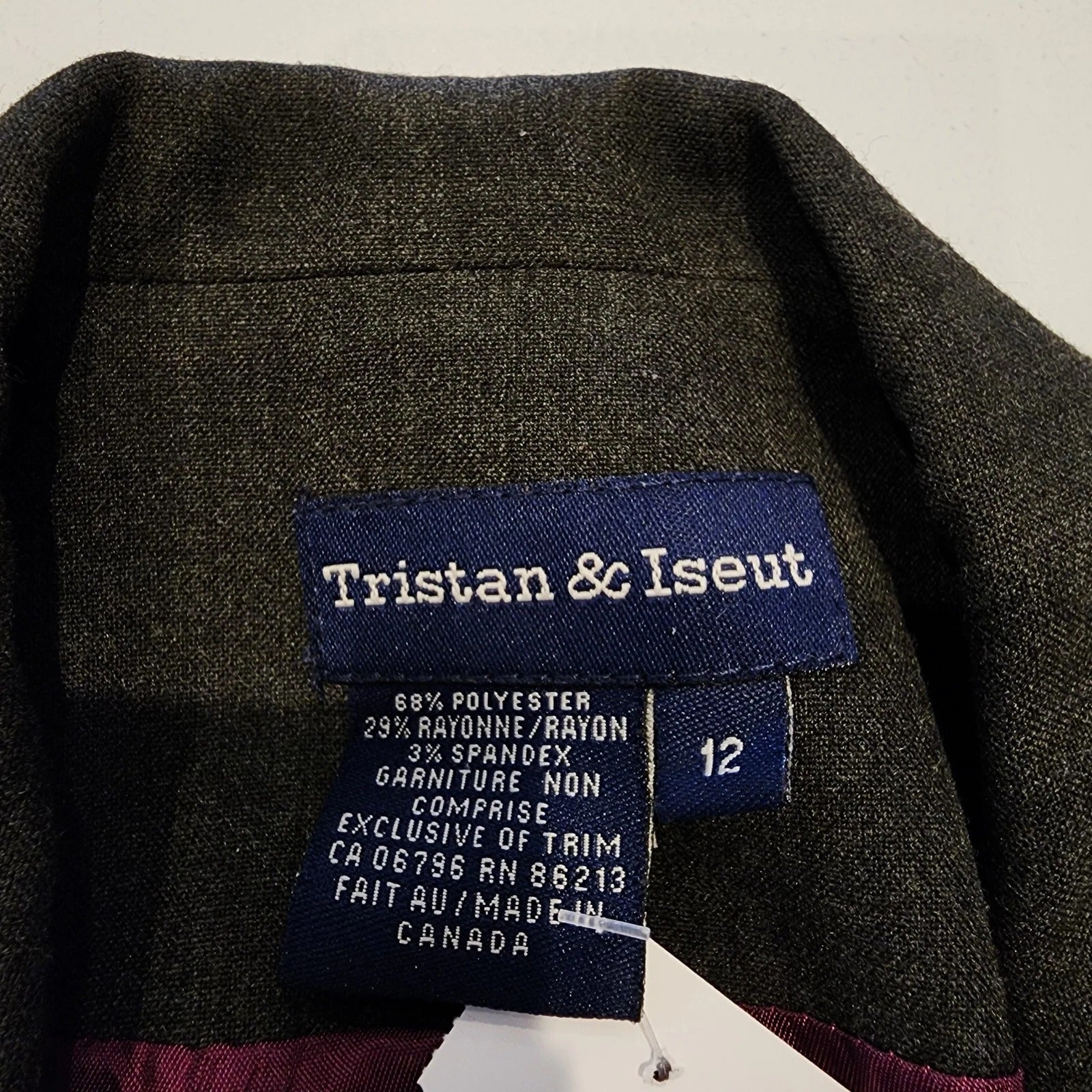 Tristan & Iseut Slate Gray Miliary Buttoned Jacket 2 Piece Set Sz Large