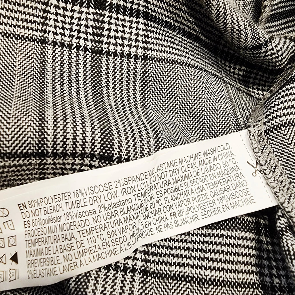 Forever 21 Black & Gray Checked Full-length Trench Coat Small