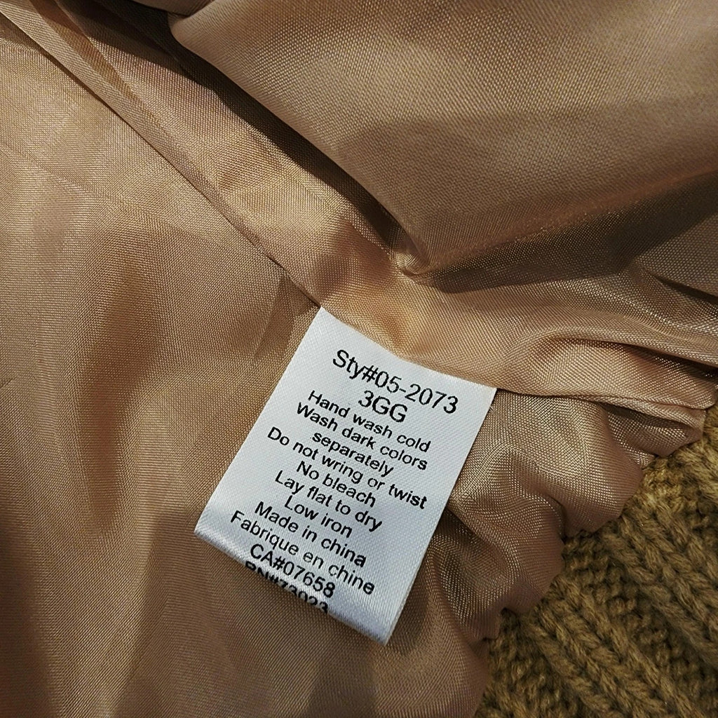 Golden Brown Faux Fur Vest Sz S Full Zip Cafebrand