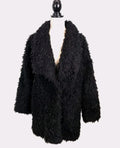 Onetheland Sz S Shaggy Faux Fur Jacket Black