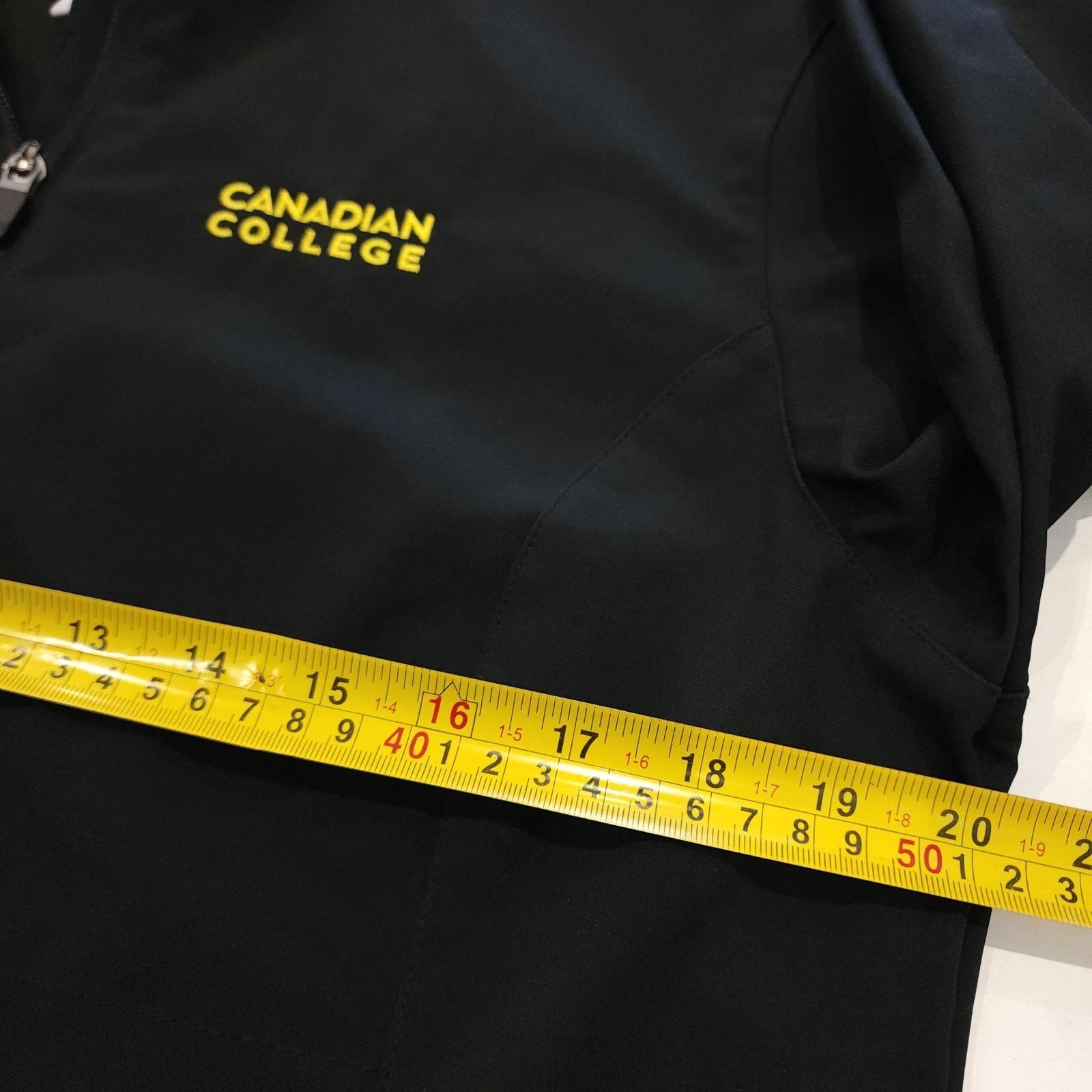 TEAM 365 Canadian College Sleek Fitted Black Full Zip Jacket Sz Large